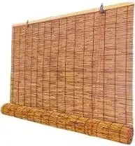 Bamboo roller blind in a woven natural finish, Dubai