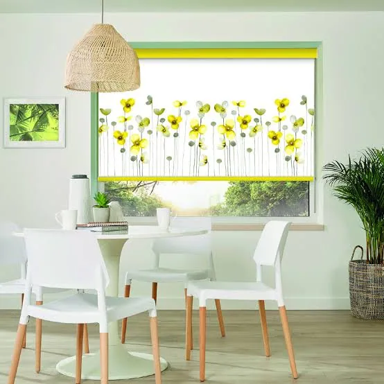 Textured printed roller blind, Dubai installation