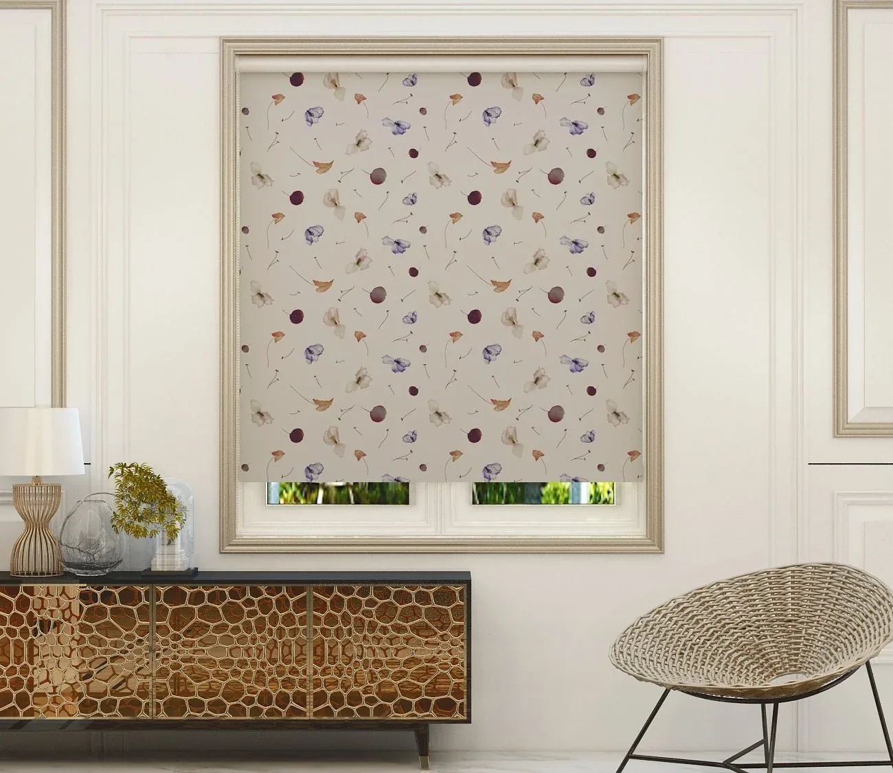 Printed roller blind, code 034, available for Dubai homes